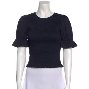 Reformation Black Puff Sleeve top size XS